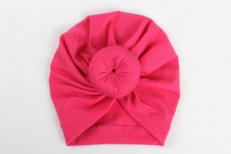 Newborn Toddler Baby Girl Turban Cotton Beanie Hat Warm Soft Cap Solid Knot Soft Wrap In Modern Style Stevvex