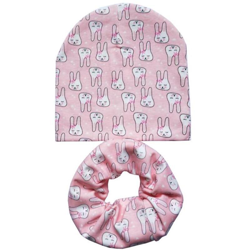 Modern Cartoon Cotton Baby Hat Winter Baby Girls Hat Newborn Boys Hats Kids Cap Scarf Set Children Beanies For Kids With Scarf Stevvex