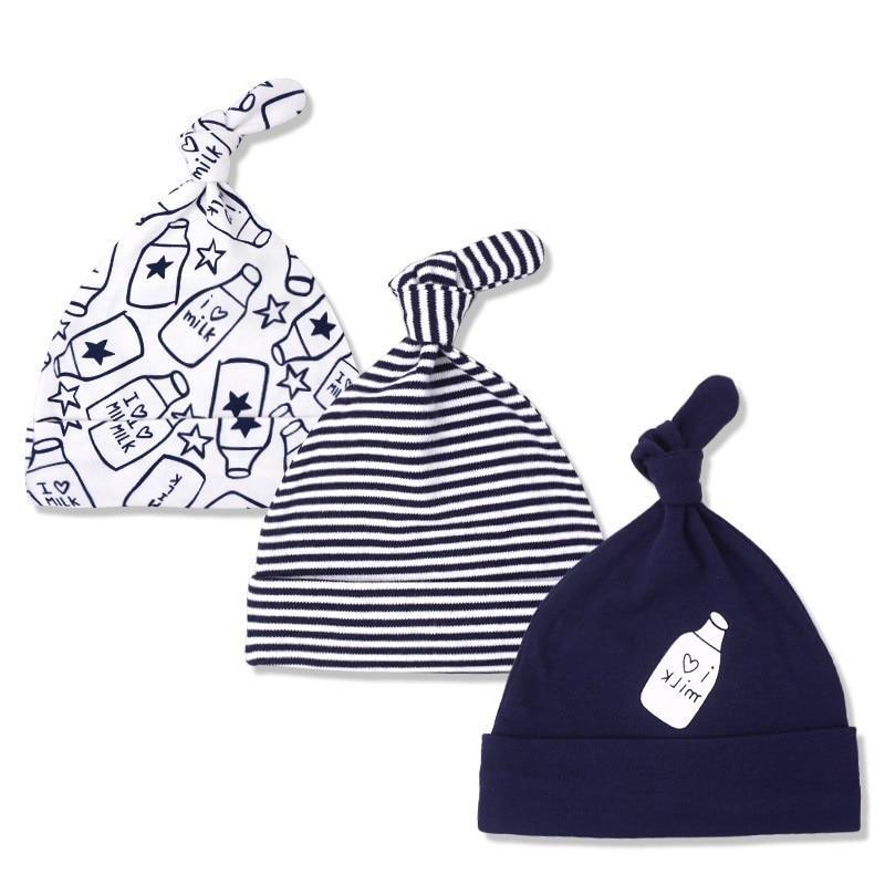 Printed Baby Hats & Caps For Newborn Baby Accessories In Elegant Modern Design Set Of 3PCS For Baby Kids Stevvex