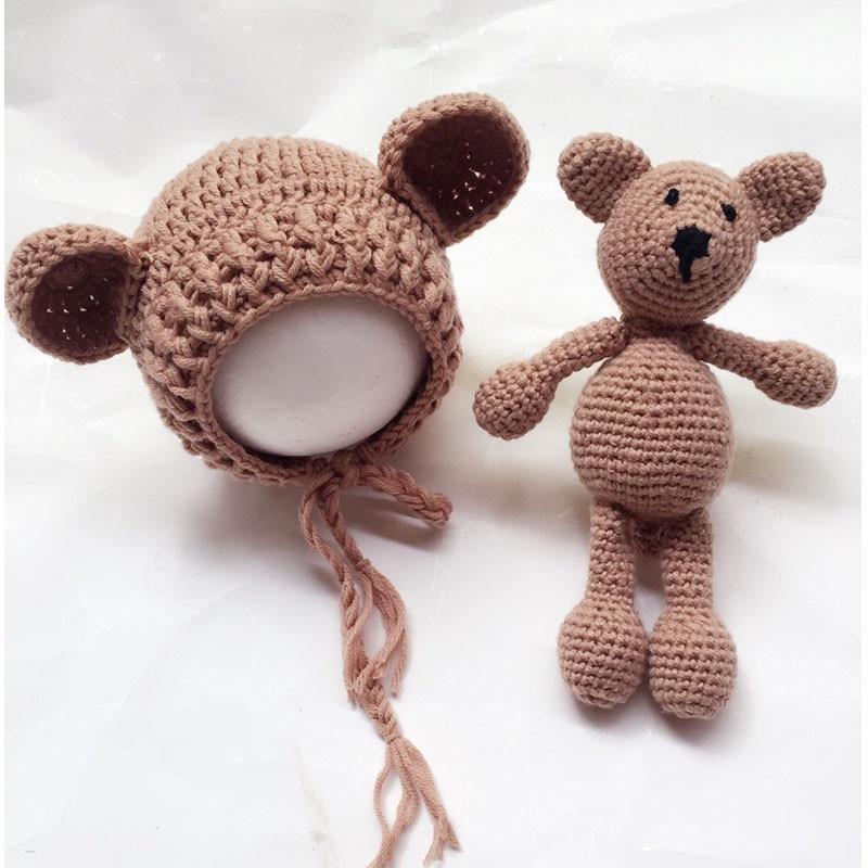 Modern Baby Cap Deer Design Handmade Crochet Deer Costume Set Knitted Hats And Toy For Girls and Boys Kids Stevvex