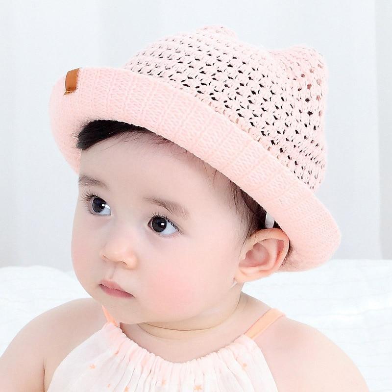 Modern Handmade Baby Hats For Children Bucket Cap Kids Toddler Sun Hat Hollow Mesh Caps Casual Beach Caps For Kids Stevvex