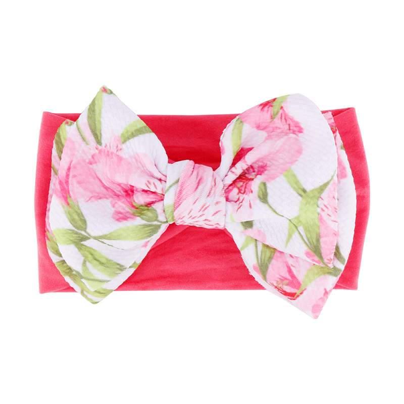 Handmade Bow Flowers Baby Headbands Printed Bowknot Elastic Baby Turban Newborn Hair Accessories For Baby Girls Stevvex