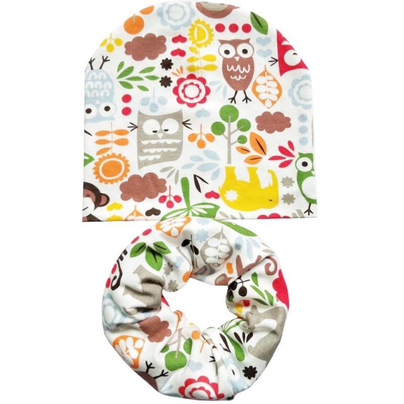 Modern Cartoon Cotton Baby Hat Winter Baby Girls Hat Newborn Boys Hats Kids Cap Scarf Set Children Beanies For Kids With Scarf Stevvex