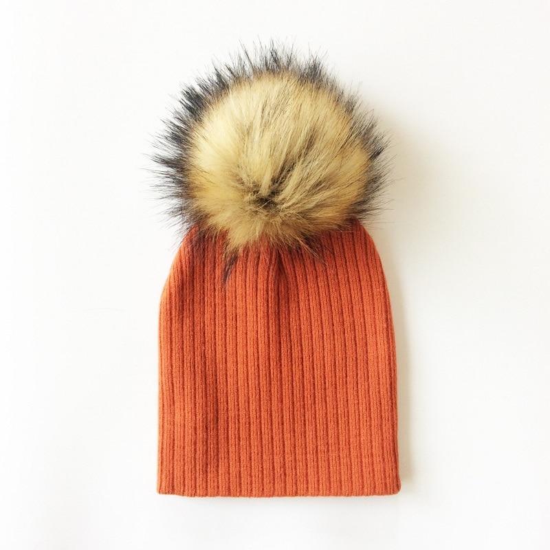 Trend New Winter Children Boy Girl Crochet Artificial Pompom Hat Knitted Toddler Kids Caps With Pompon Baby Beanie For Girls and Boys Stevvex