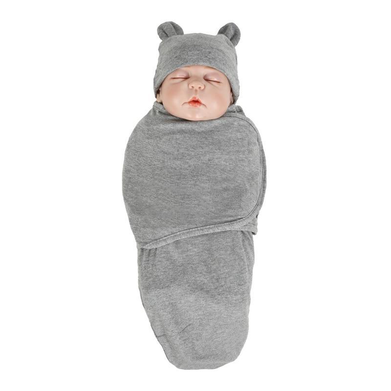 Muslin Swaddle Newborn Organic Cotton Blanket Extract Envelope Baby Sleeping Things Bedding for Boys Girls with a Hat Blanket Bag Stevvex