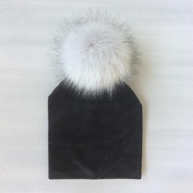 Kids Girls Solid Hat With Pompon Baby Beanie Pompom Cap Children's Accessories Design Stevvex