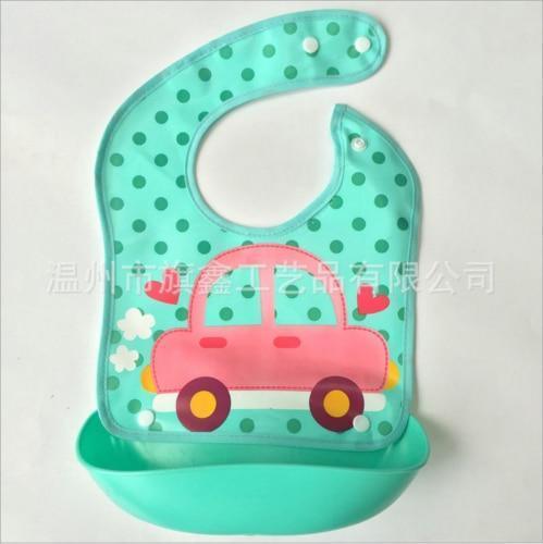 Baby Waterproof Silicone Bibs Burp Cloths Washable Roll Up Crumb Catcher Feeding Bib Stevvex