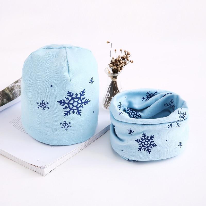 Star Print Cotton Hat And Scarf  Baby Beanie Kids Caps Children's Accessories For Boys and Girls Stevvex