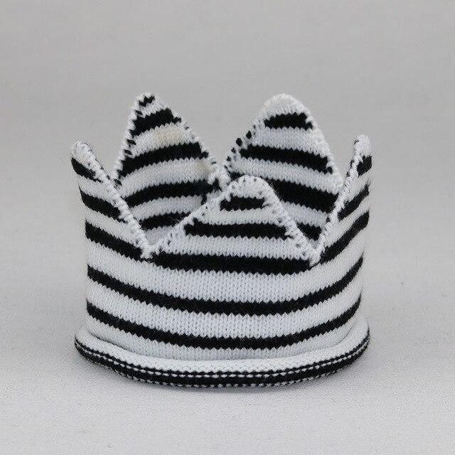 Modern Luxury New Trend  Baby Hat Girls and Boys Crown Knitted Cap Toddler Empty Top Hats Newborn Design Woolen Yarn Bonnet For Kids Stevvex
