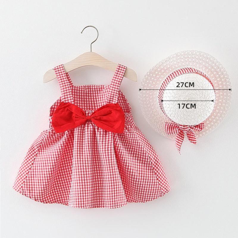 Modern Luxury Baby Girl Summer Party Clothing Cherry Dot Princess Dresses Bow Hat Outfits For Girls Stevvex