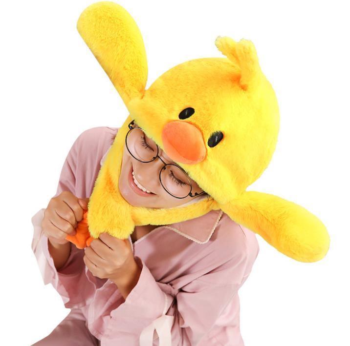 Modern Elegant Winter Interesting Girls Animals Ear Moving Jumping Hats Children and Adults Women Warm Rabbit Winter Caps In Modern Design Stevvex