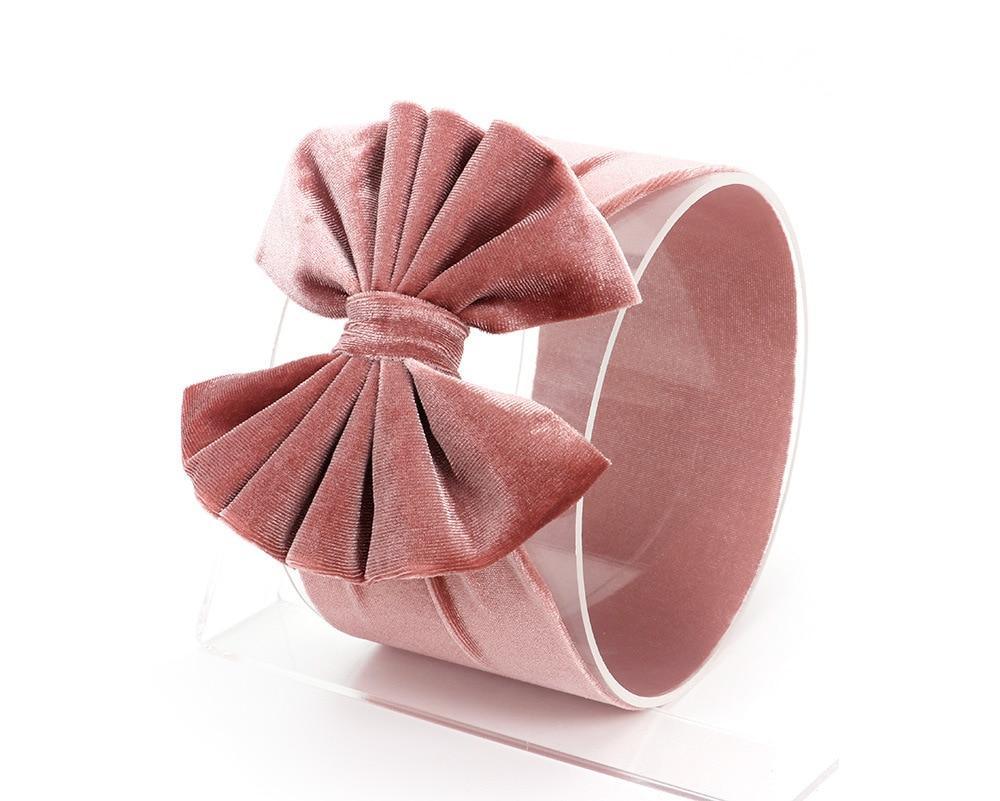 New Large Bow Baby Headband Velet Soft Bowknot Girl Accessories Hair Solid Messy Bows Toddler Headbands Baby Head Wraps Turban Big Bow for Girls Stevvex