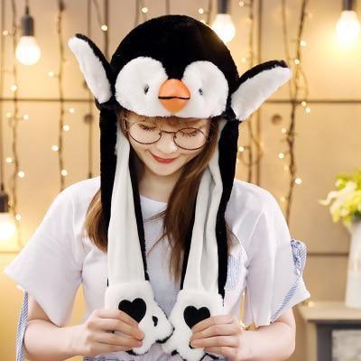 Modern Elegant Winter Interesting Girls Animals Ear Moving Jumping Hats Children and Adults Women Warm Rabbit Winter Caps In Modern Design Stevvex