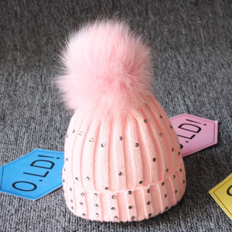 Fashion TrendBaby Girls Lovely Winter Warm Fur kintted Pompom Beanies Cap For Winter In Elegant Style Stevvex