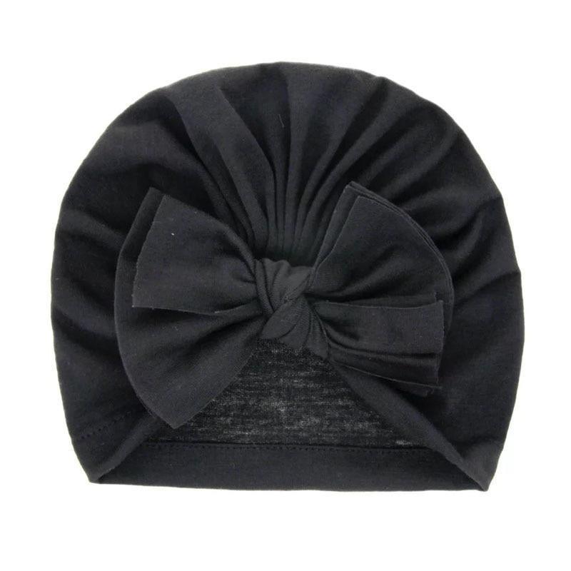 Modern Luxury Baby Girl Lovely Soft Winter Big Bow Turban Bonnet Cotton Caps For Girls Baby Stevvex