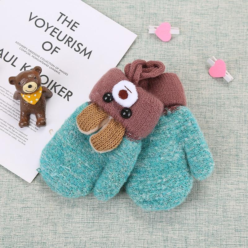 New Fashion Children Winter Hats Baby Kids Girl Solid Knitted Beanies Caps Hair thick ball And Modern Gloves Stevvex