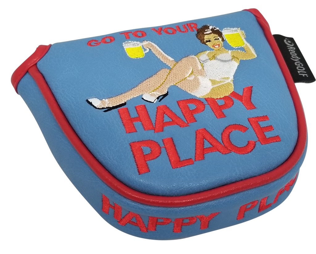 Happy Place Embroidered Putter Cover - Mallet V2