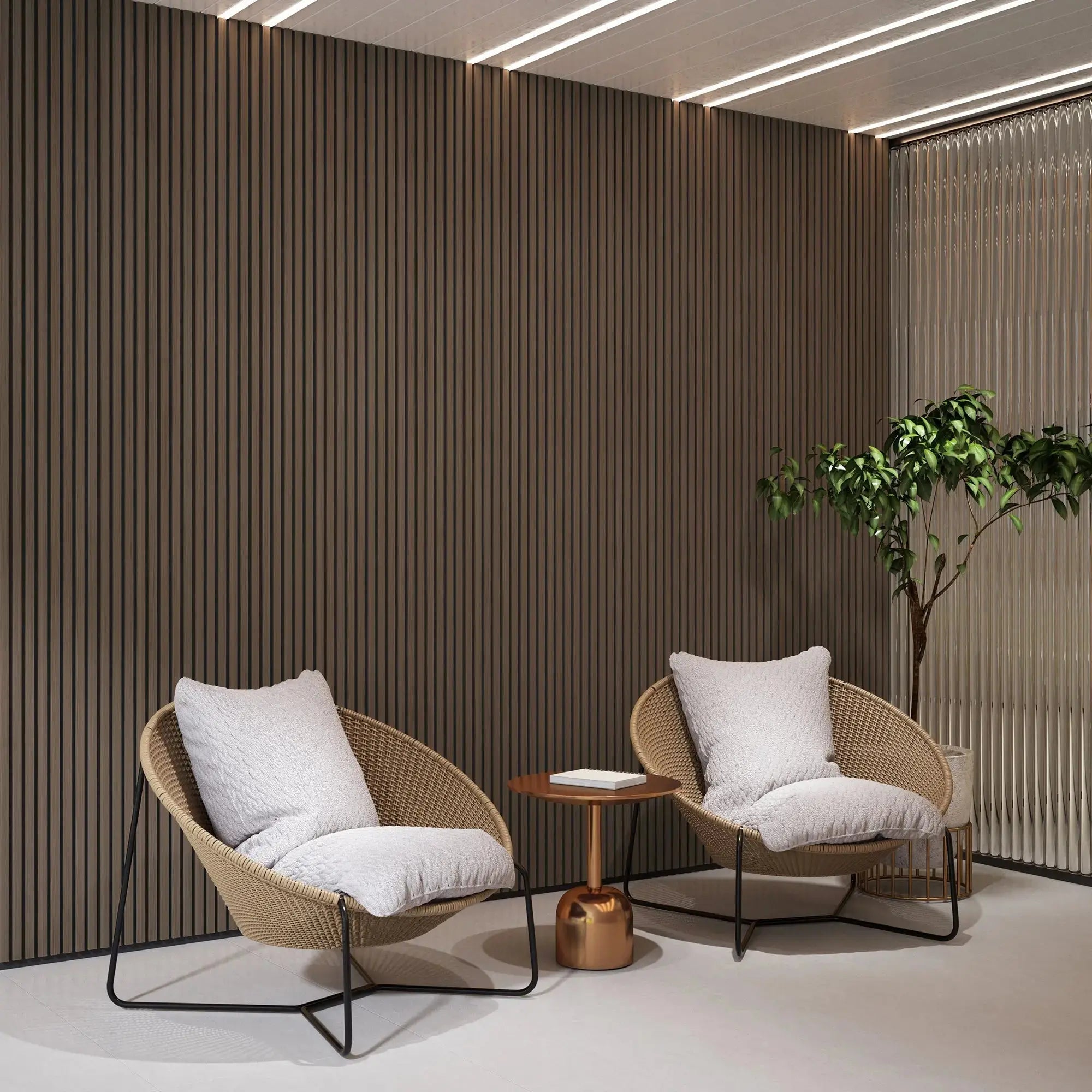 Hausvita Acoustic Solid Wood Slat Wall Panels ( 2 Panels Per Box ) -Wholesale
