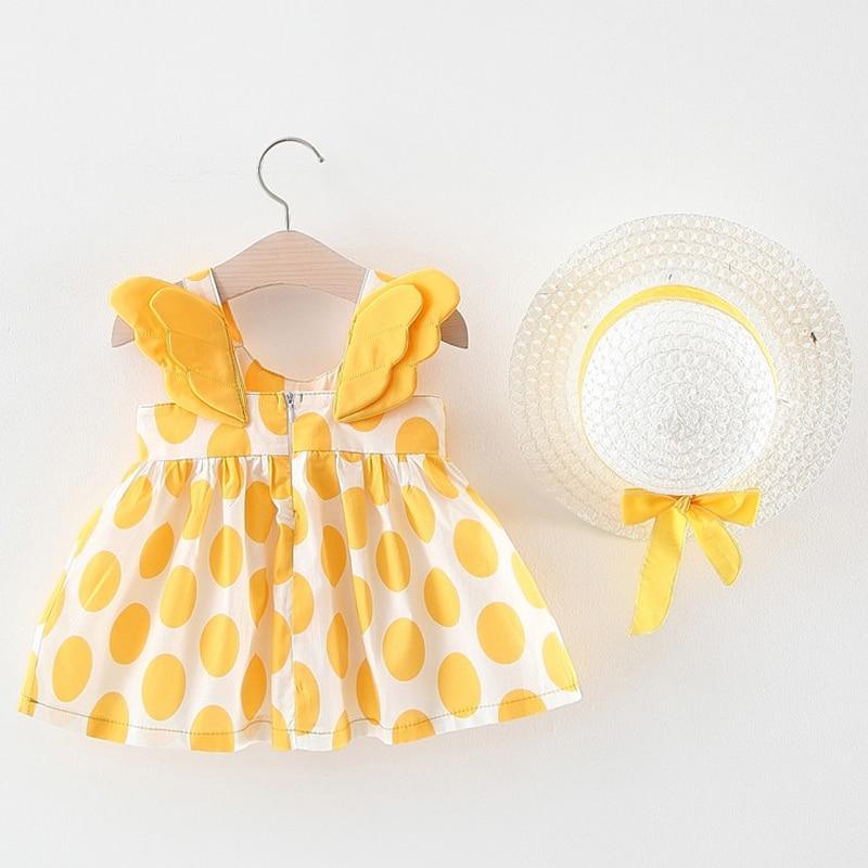 Summer Girl Kids Sleeveless Print Floral Birthday Party Princess Dress With Hat In Modern NEw Elegant Design For Girls Kids 6-24Months Stevvex