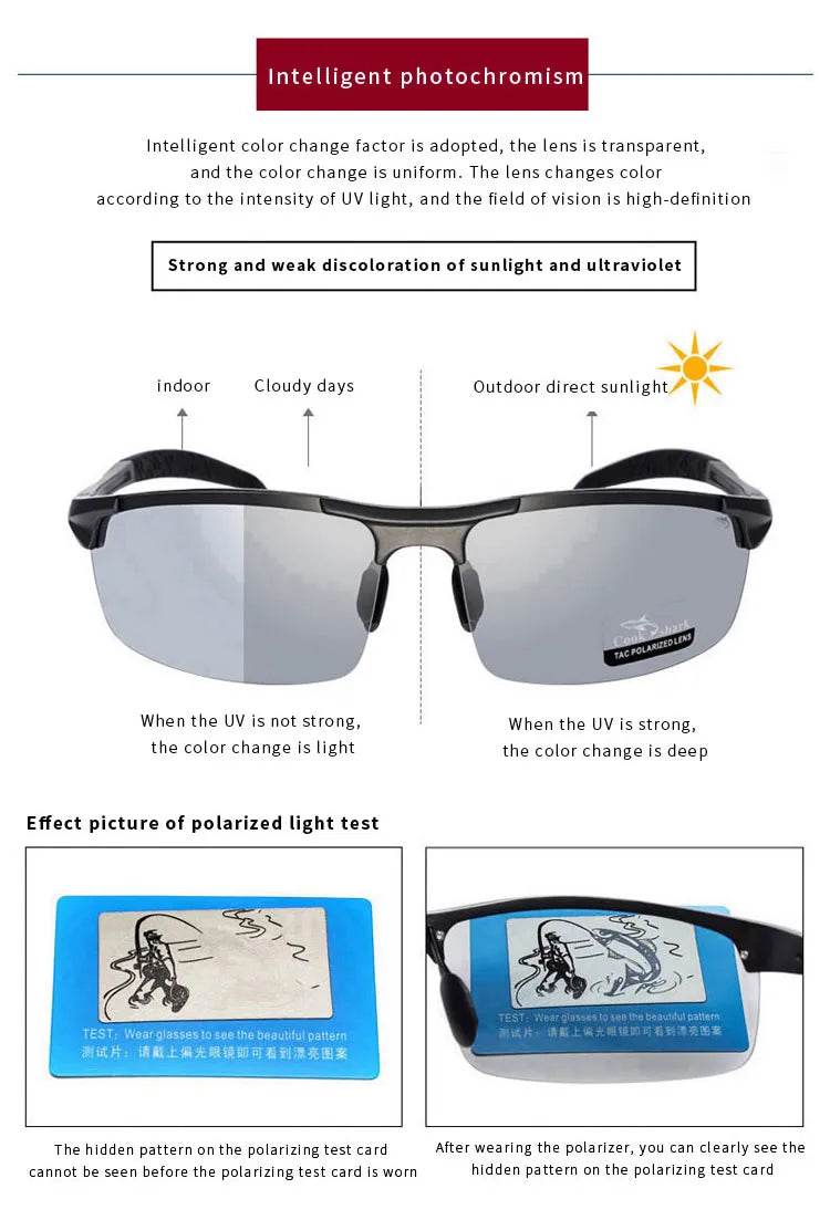 Cook Shark's New Aluminum Magnesium Sunglasses Men's sunglasses HD Polarized Driving Color Glasses Tide