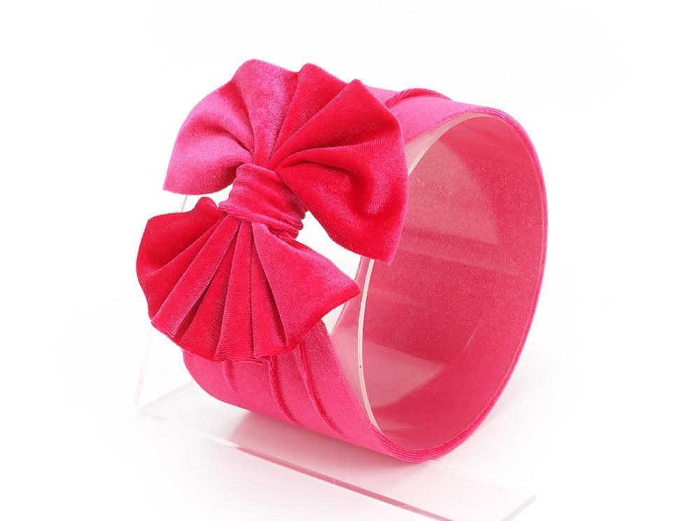 New Large Bow Baby Headband Velet Soft Bowknot Girl Accessories Hair Solid Messy Bows Toddler Headbands Baby Head Wraps Turban Big Bow for Girls Stevvex