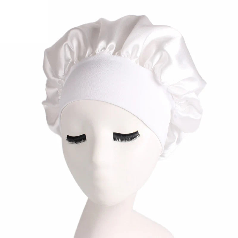 1pc Adjust Solid Satin Bonnet Hair Styling Cap Long Hair Care Women Night Sleep Hat Silk Head Wrap Shower Cap Hair Styling Tools V.I.P Digital Presence
