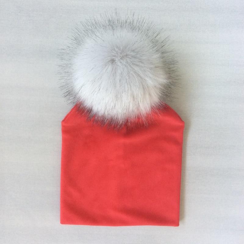 Kids Girls Solid Hat With Pompon Baby Beanie Pompom Cap Children's Accessories Design Stevvex