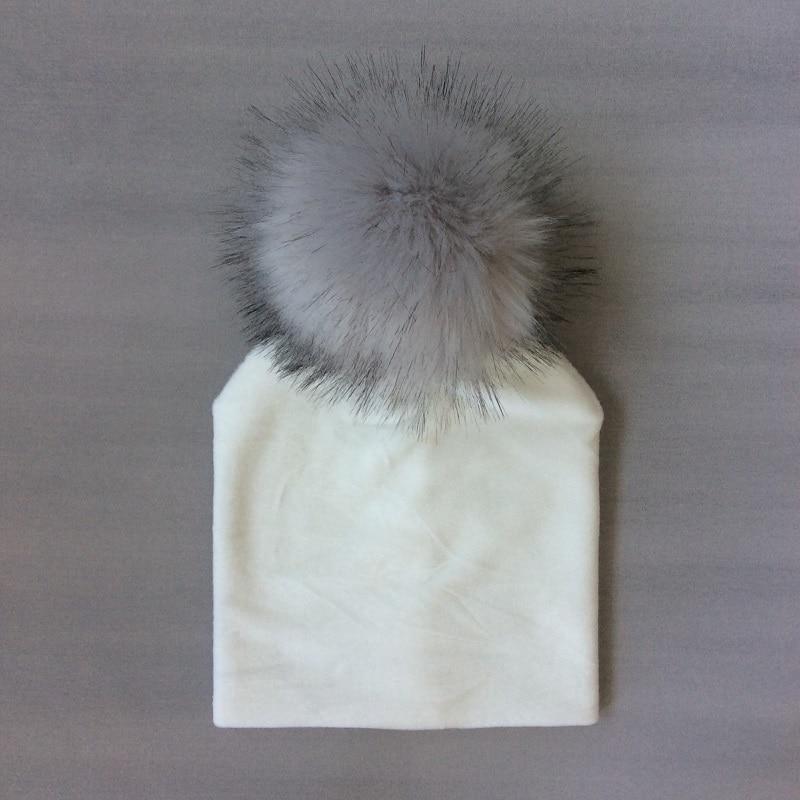 Kids Girls Solid Hat With Pompon Baby Beanie Pompom Cap Children's Accessories Design Stevvex