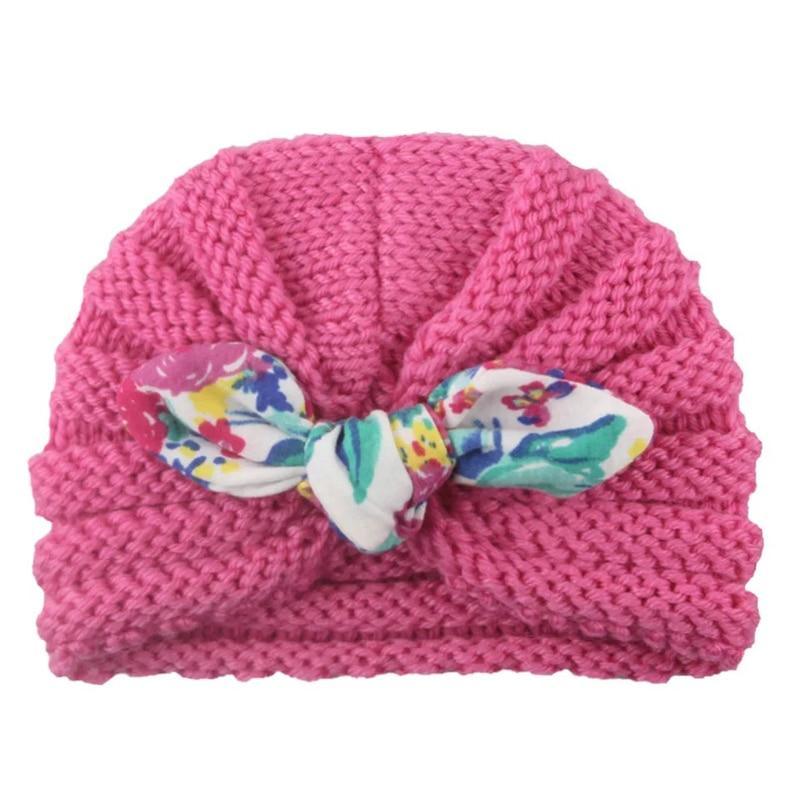 New  Handmade Cotton Girl Hat Autumn Winter Baby Boy Girl Hat Colorful Bow Elastic Cute Baby Turban In Elegant Design Stevvex