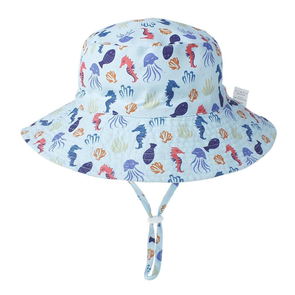 Modern Baby Hat for Girls & Boys Kids Bucket Hat Travel Beach Hat Baby Cap Sun Hats with Windproof Rope Stevvex