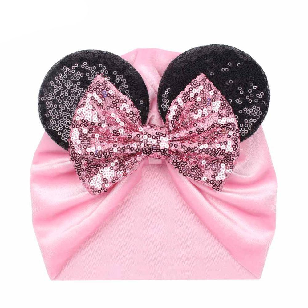 Modern Shiny Cute Dot  Big Bow Baby Cap Hat For Girls Kids Flannel Beanie Autumn Winter Warm Girls Turbans Stevvex