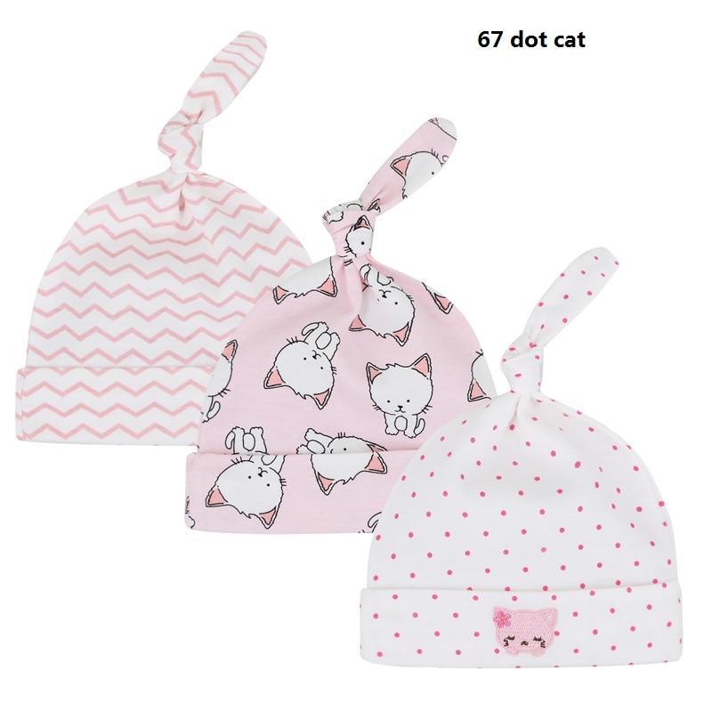 Printed Baby Hats & Caps For Newborn Baby Accessories In Elegant Modern Design Set Of 3PCS For Baby Kids Stevvex