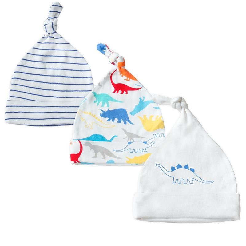 Printed Baby Hats & Caps For Newborn Baby Accessories In Elegant Modern Design Set Of 3PCS For Baby Kids Stevvex