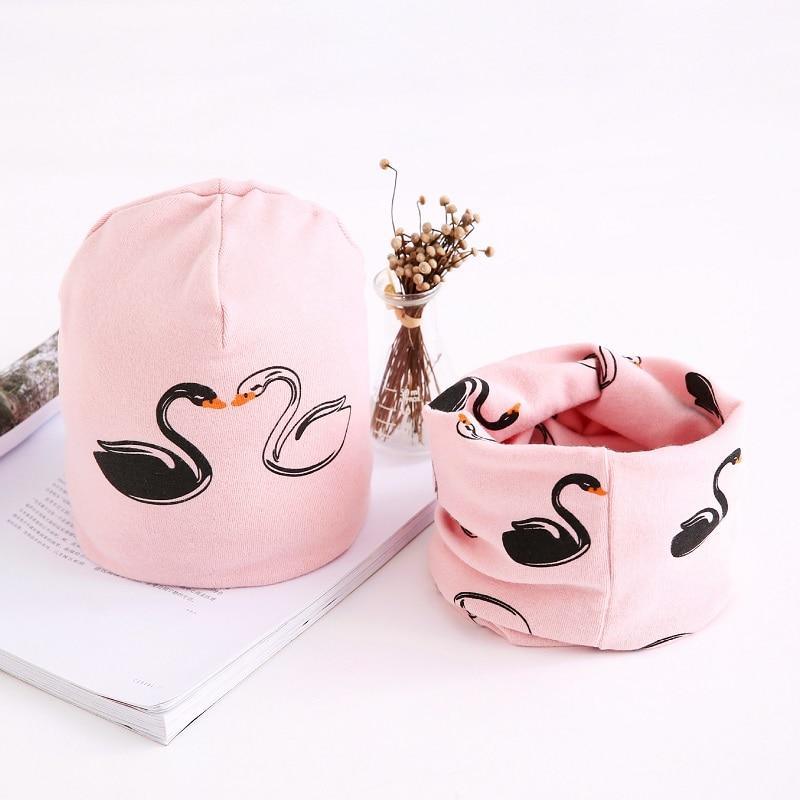 Star Print Cotton Hat And Scarf  Baby Beanie Kids Caps Children's Accessories For Boys and Girls Stevvex