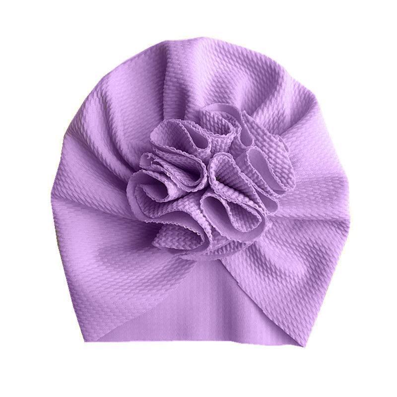 Handamde Elegant Baby Hats for Girls Big Bow Turban Hat Newborn  Baby Beanie Cap Solid Color Style Stevvex