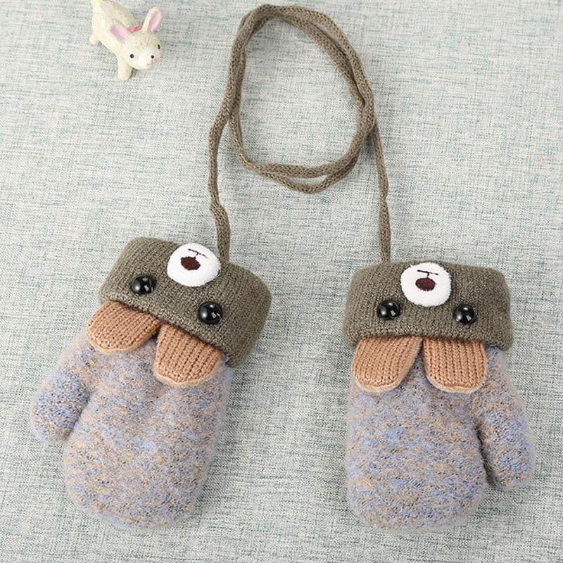 New Fashion Children Winter Hats Baby Kids Girl Solid Knitted Beanies Caps Hair thick ball And Modern Gloves Stevvex