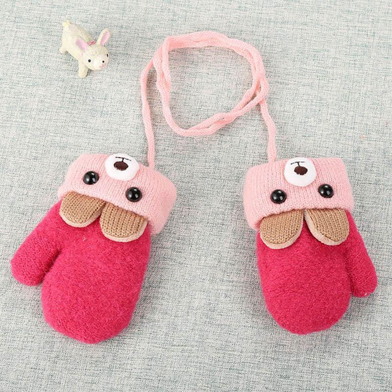 New Fashion Children Winter Hats Baby Kids Girl Solid Knitted Beanies Caps Hair thick ball And Modern Gloves Stevvex