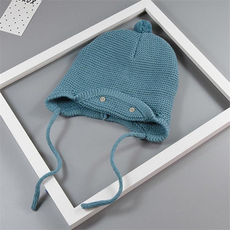 Cute Big Hair Ball Cap For Baby Cotton Knitted Caps for Girls/Boys Warm Woolen Hood Caps Toddler Hats For Winter Stevvex