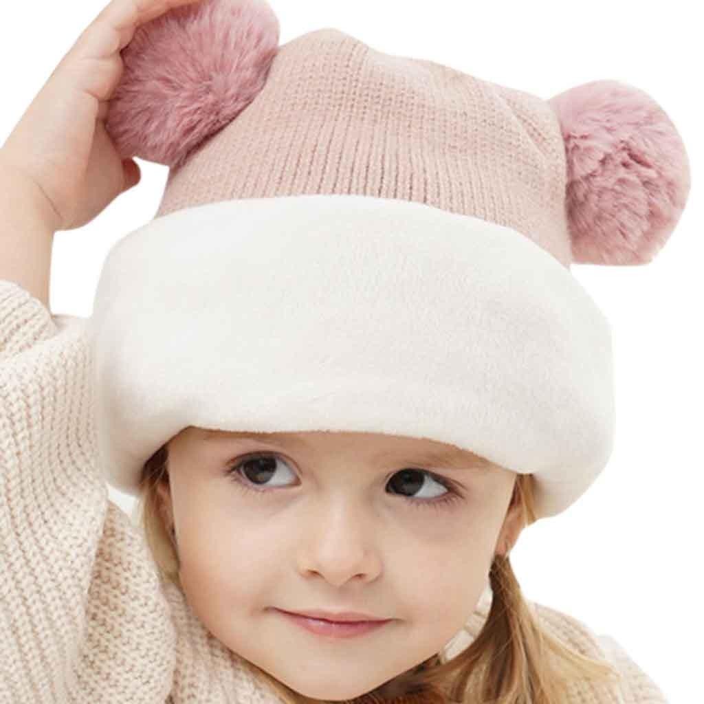 Modern Luxury Children Hats Pom Pom Ball Hat Kids Warm Wool Hooded Hat Baby Scarves Toddler Caps For Kids Stevvex