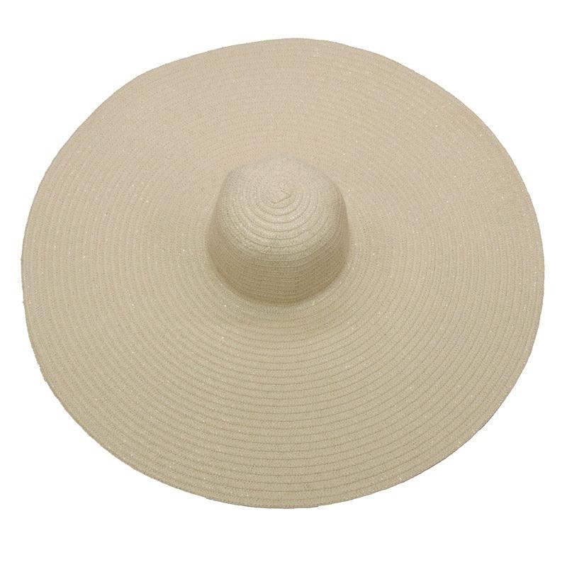 Women Oversized Foldable Summer Large Wide Hat Beach Straw Hat Cute Sun Cap Retro Foldable Handmade Big Hats Ladies UV Protection Hat Vintage Summer Sun Beach Hats Stevvex