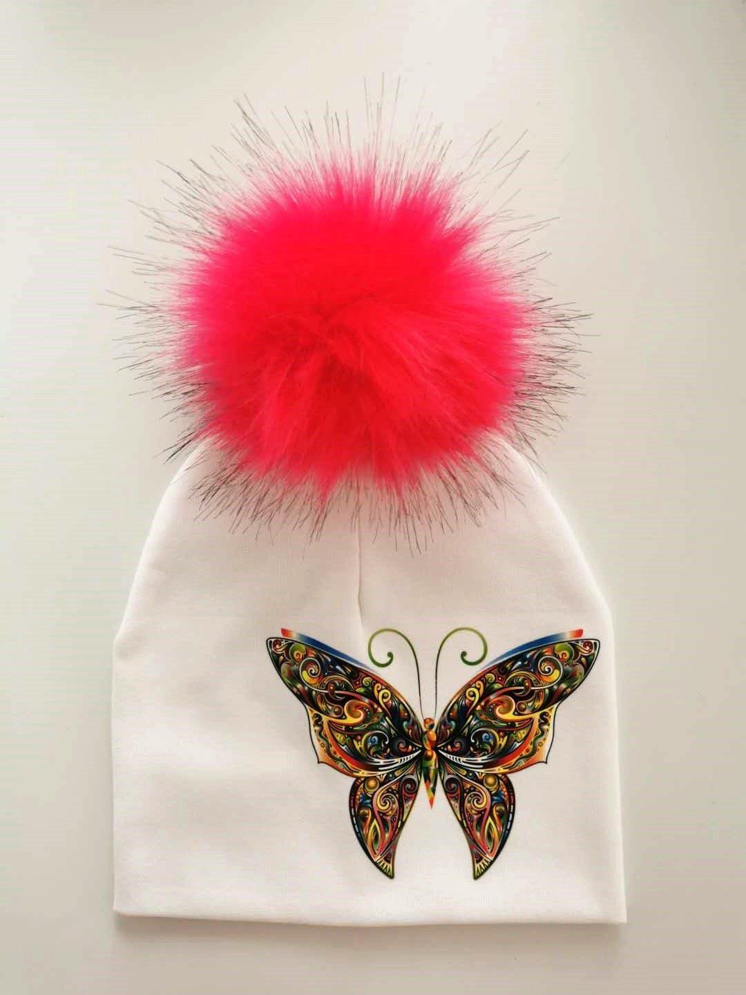 Fashion Baby Cap With Butterfly Toddlers Infant Bonnet Baby Hat For Boys and Girls Travel Hat Cap Stevvex