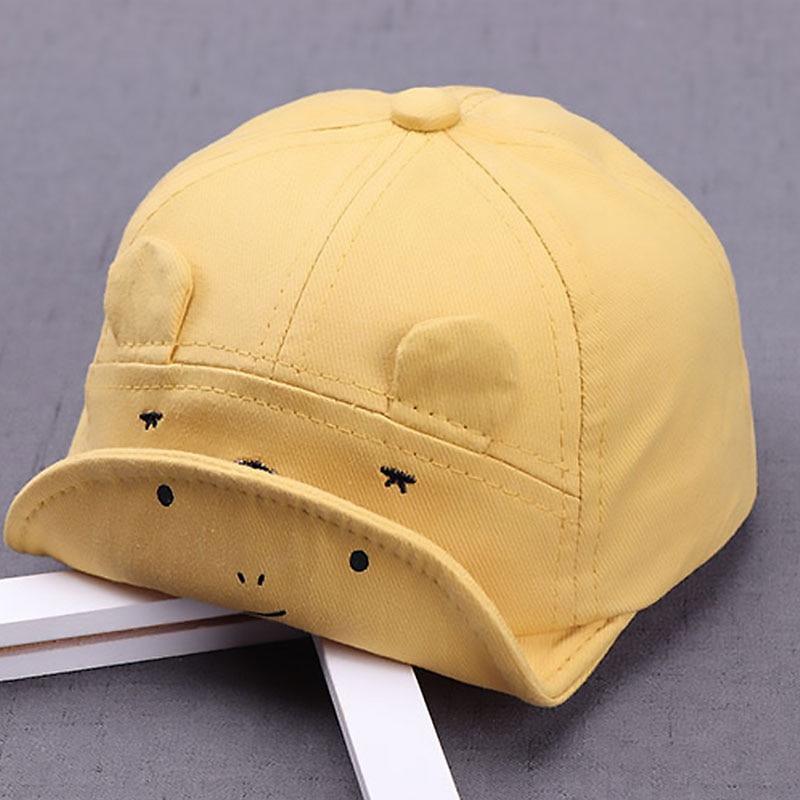Cartoon Bear Baby Hat Cap Adjustable Baseball Cap Cute Striped Cotton Kids Sun Hat for Baby Boys Stevvex