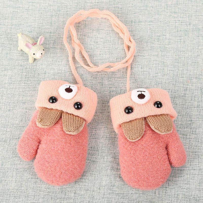 New Fashion Children Winter Hats Baby Kids Girl Solid Knitted Beanies Caps Hair thick ball And Modern Gloves Stevvex