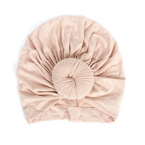Newborn Toddler Kids Turban Cotton Beanie Hat Winter Cap Knot Solid Soft Sleeping Caps For Kids Stevvex
