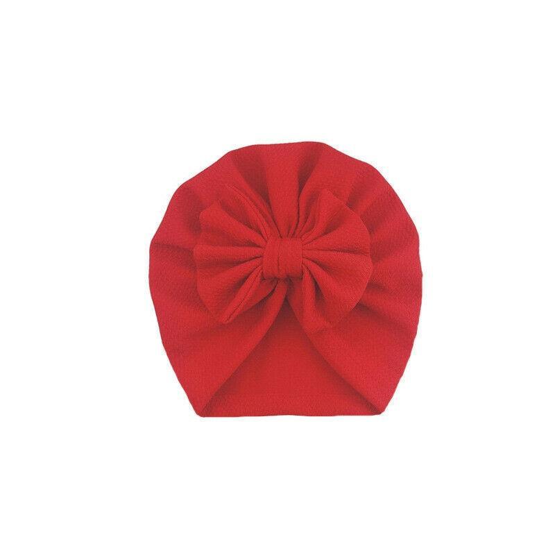Baby Girl Hat Turban With Bow Knot Infant Beanie Solid Big Bowknot Cap For Girls Kid Hats Stevvex