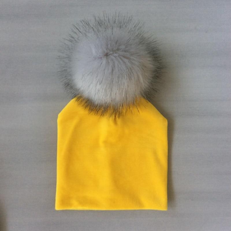 Kids Girls Solid Hat With Pompon Baby Beanie Pompom Cap Children's Accessories Design Stevvex