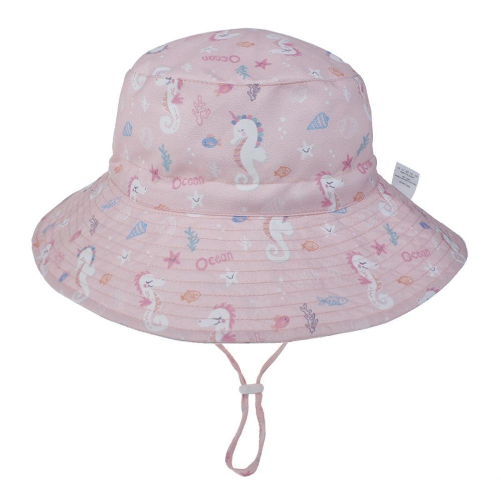Modern Baby Hat for Girls & Boys Kids Bucket Hat Travel Beach Hat Baby Cap Sun Hats with Windproof Rope Stevvex