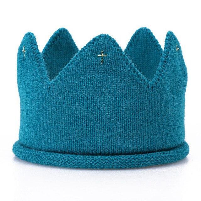 Modern Luxury New Trend  Baby Hat Girls and Boys Crown Knitted Cap Toddler Empty Top Hats Newborn Design Woolen Yarn Bonnet For Kids Stevvex