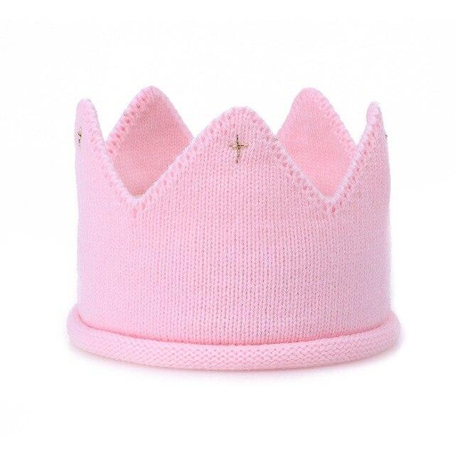Modern Luxury New Trend  Baby Hat Girls and Boys Crown Knitted Cap Toddler Empty Top Hats Newborn Design Woolen Yarn Bonnet For Kids Stevvex