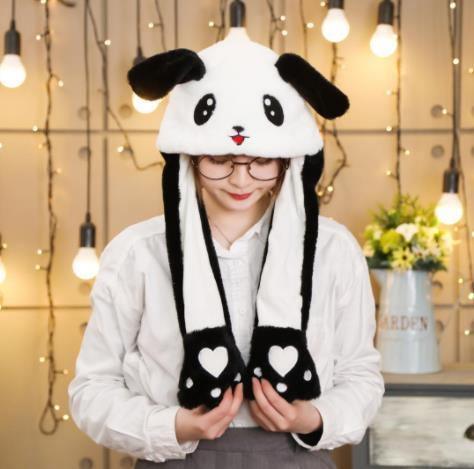Modern Elegant Winter Interesting Girls Animals Ear Moving Jumping Hats Children and Adults Women Warm Rabbit Winter Caps In Modern Design Stevvex
